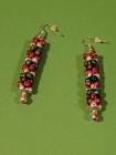 Shining Metallic Colored Tri Bead Column Earrings — photo 1