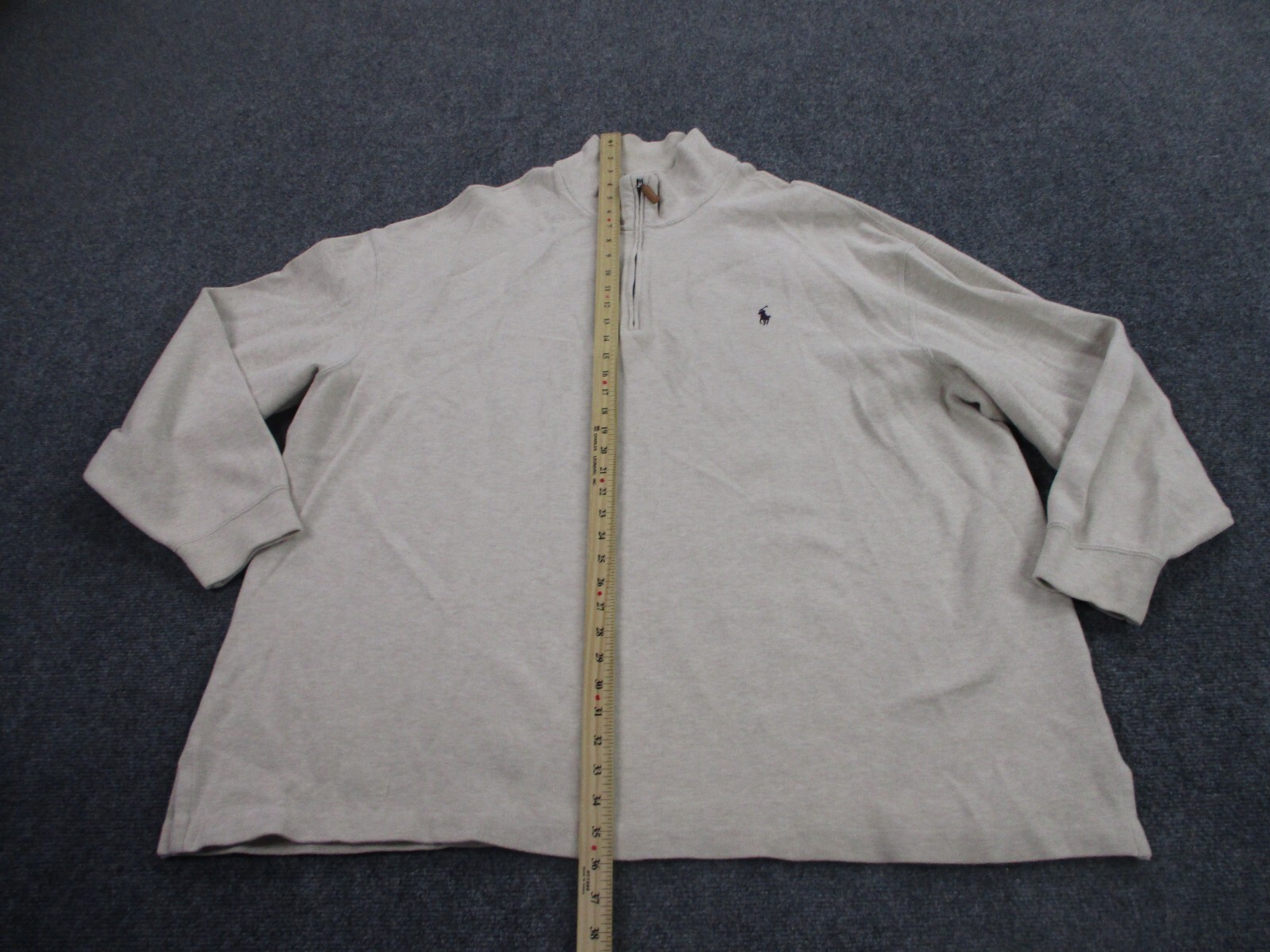 Polo Ralph Lauren Giacca Adulto 2XL Beige Pullover Pony Golf Maglione Grande Uomo