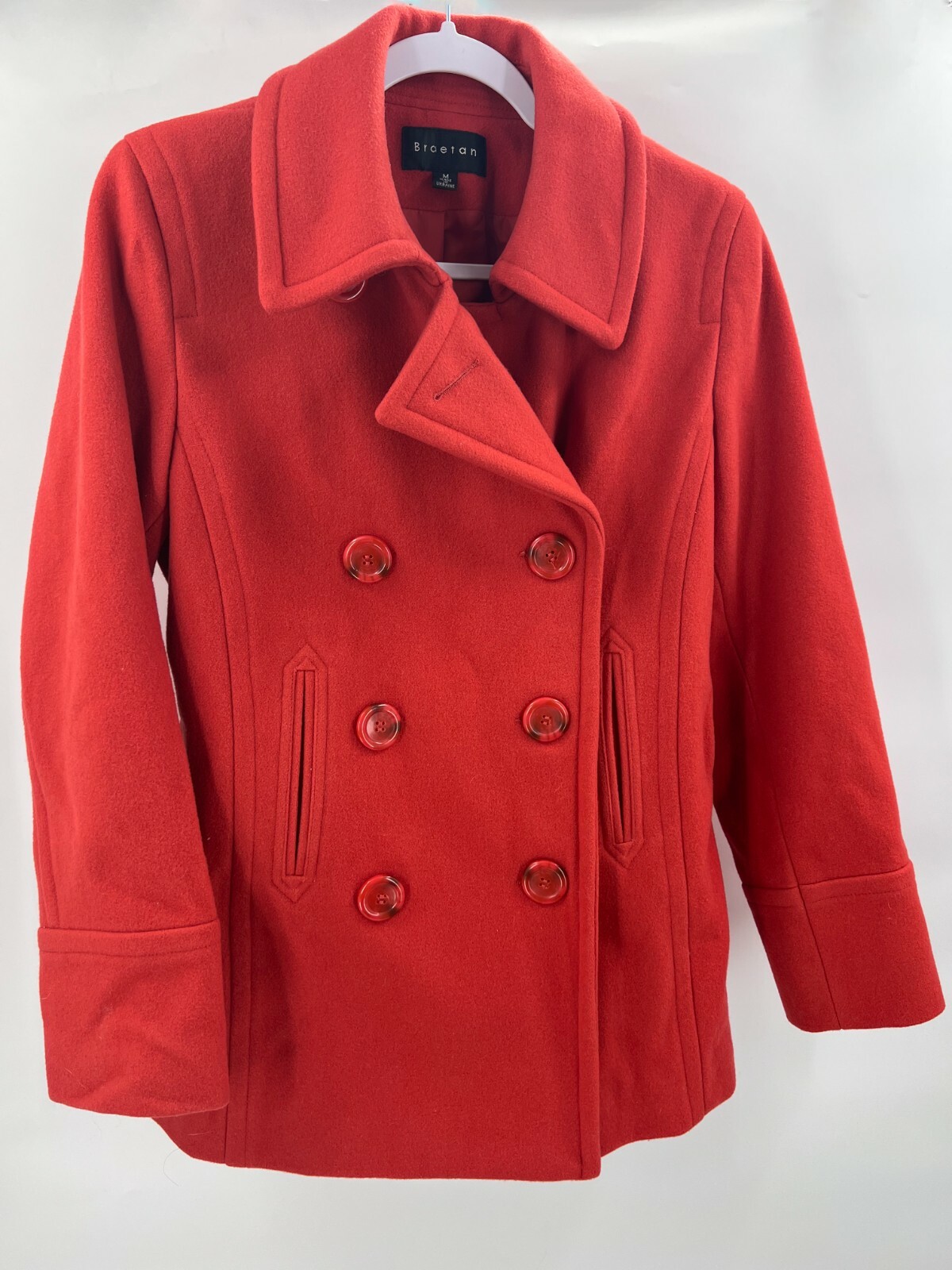 Braetan 100% Wool Peacoat Made In 