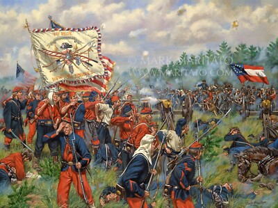 Mark Maritato Signed Civil War Canvas Art Print Taking Griffin's Battery 40x30