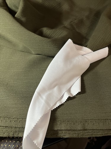 Vntg Loden Green Poly Crepe Fabric 1.5yds x 56" W Crinkle Med-Heavy Weight Drape - Picture 2 of 8