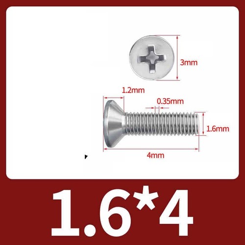 Phillips Machine Screws Countersunk Flat Head Bolts A2 Stainless M1 M1.2 M2-M10 - Picture 24 of 250