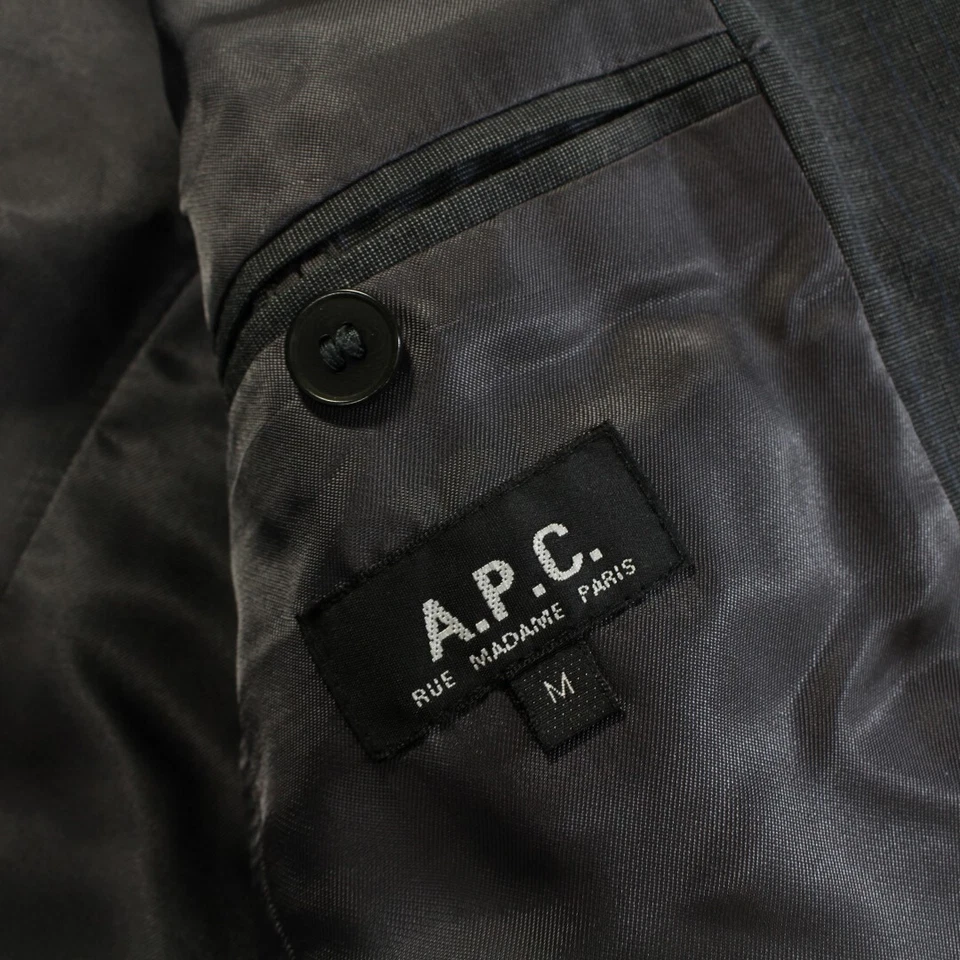 APC Mens Blazer 40R Mens Sport Coat Jacket casual gray cotton wool lined - Image 4 of 4