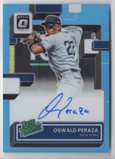 2022 Donruss Optic Rated Prospect Signatures Blue Prizm Oswald Peraza Auto 12/25