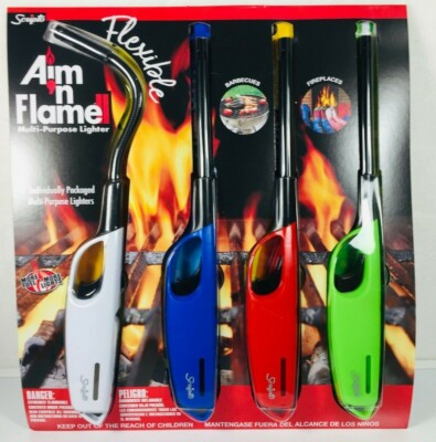 Scripto AIM 'N Flame Multi-Purpose Lighters - Pack Of 4 Long Reach Utility Lighters