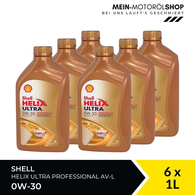 Shell Helix Ultra Professional AV-L 0W-30 VW 504 00 ACEA C3 6x1 Liter = 6 Liter
