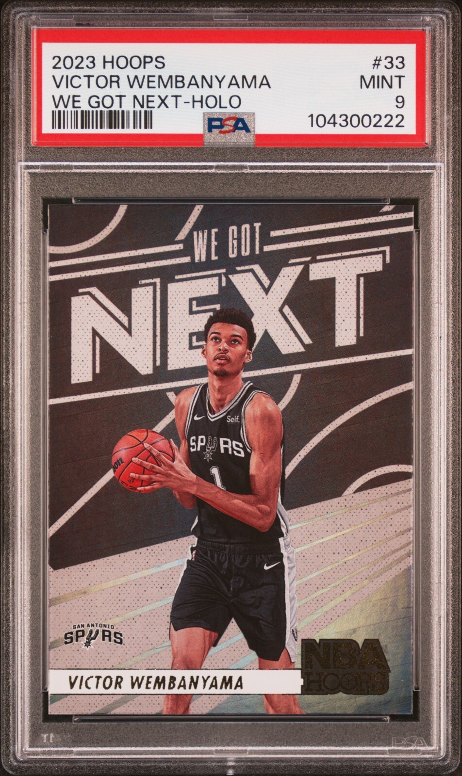 2023-24 Panini NBA Hoops - We Got Next Victor Wembanyama #33 Holo (RC) PSA9