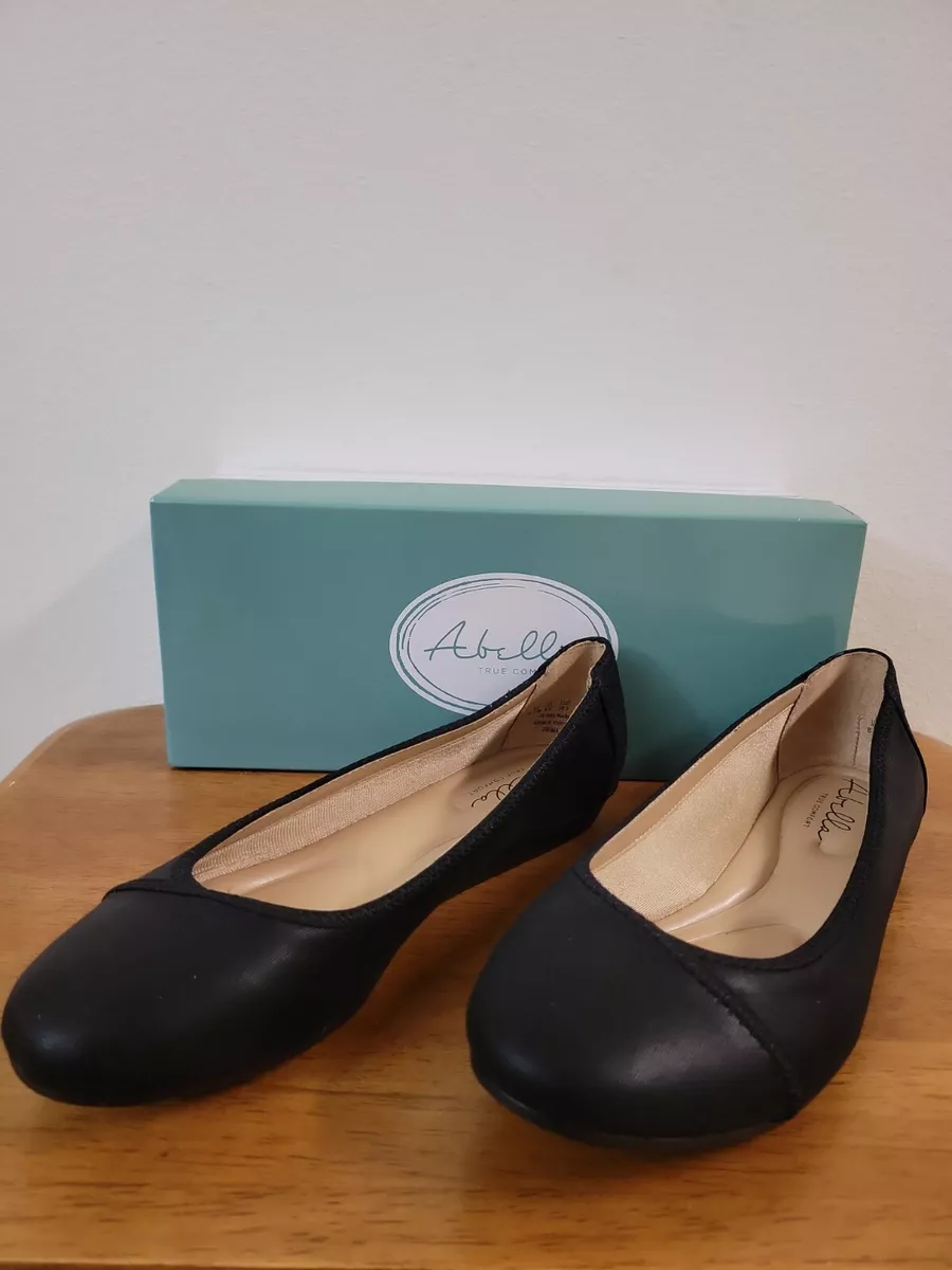 Abella True Comfort Shoes PRIMA Black Flats Size 8.5 New in Box