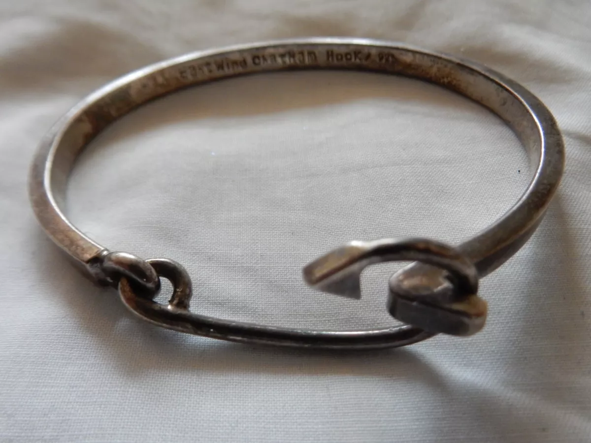 Chatham Hook East Wind Sterling Silver Fish Hook Bangle Bracelet