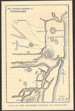 India NORTHERN SUBURBS OF CUDDALORE (MAP) engraved print - Rousslet 1876 5"x3"