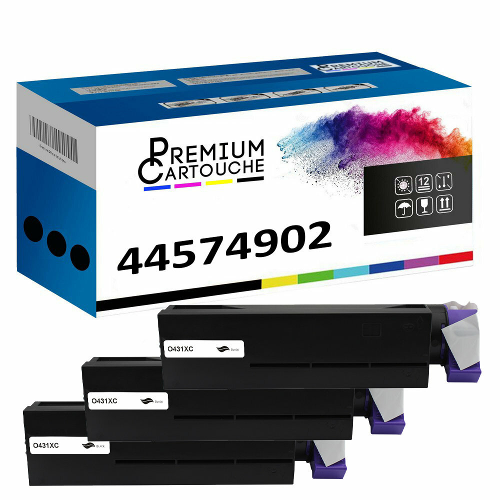 Toner 44574902 noir résout les impressions pâles sur imprimante OKI