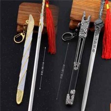 Espada en Blanco Cosplay Accesorios Antigüedad Espada Llavero Armas Hoja Llavero