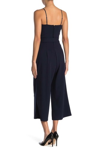 New Love, Nickie Lew Sweetheart Belted Pocket Jumpsuit Navy Size Small $64 - Picture 2 of 5