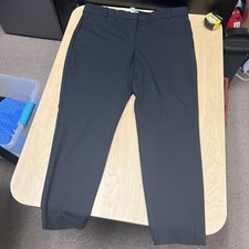H M Womens Black Striped Polyester Dress Pants Trousers Size 18