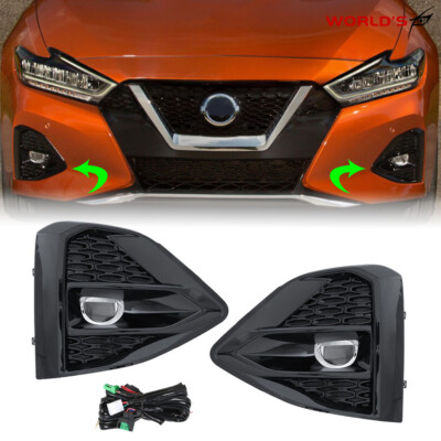 For Nissan Maxima 2020-2021 LED Fog Lights Lamps Bezels Wiring Switch LH And RH