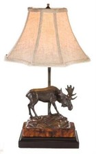 Rustic Moose Table Lamp-Lodge Style Made in USA