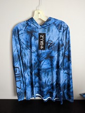 Gillz Tournament Series LS UV Fishing Pullover Hoodie Ventilated Blue Mens Lg
