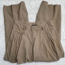 Marithe Francois Girbaud Women's Tan Cargo Cotton Pleated Pants Size US26