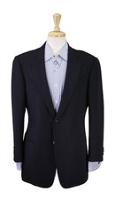 Armani Collezioni Mens Black Knit Woven 2-Btn Blazer Jacket 40R