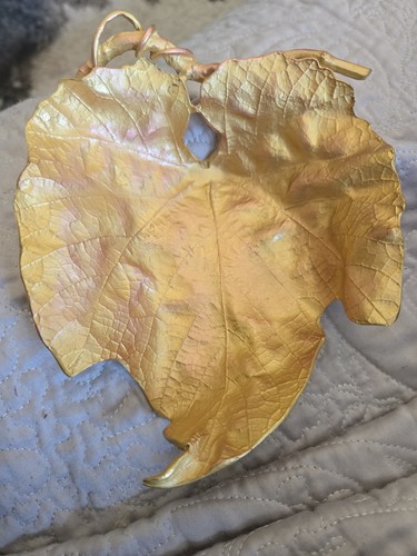 Michael Michaud Table Art Cast Bronze Oak Leaf Dish/Trinket Tray 5"