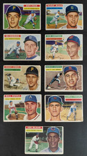 1956 Topps Baseball Lot/9 WHITE BACKS Lesser Grade #13,57,58,59,65,77,82,98,178