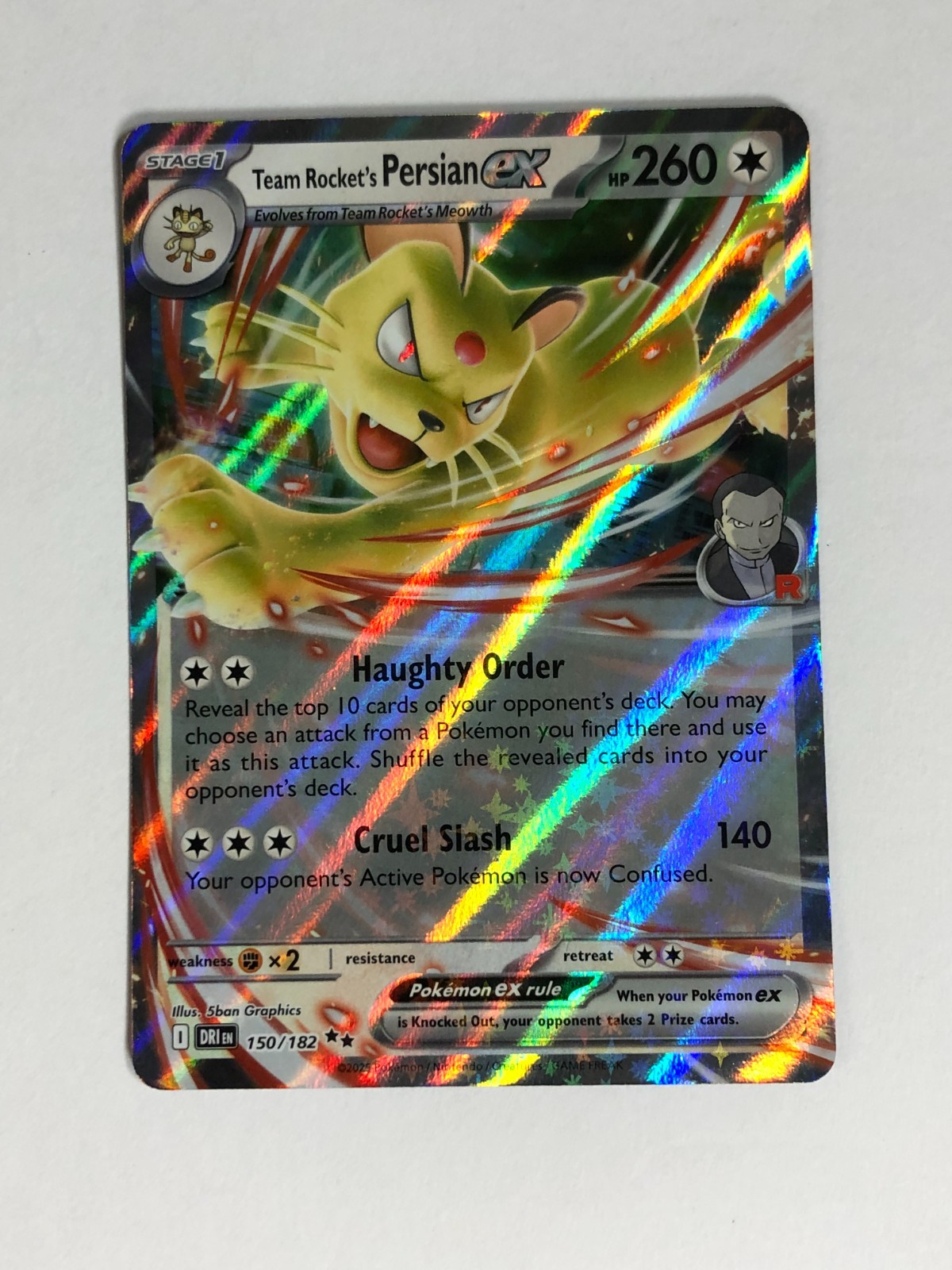 Pokemon TCG Destined Rivals Team Rocket's Persian EX 150/182 Near Mint 