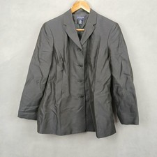 Ann Taylor Blazer Jacket Womens 12 Petites Black Single Breasted Button Front