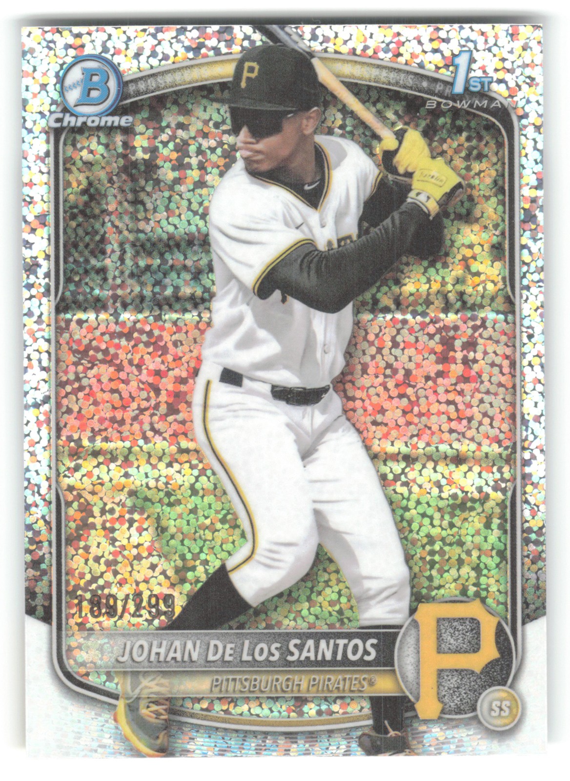 2025 Bowman Chrome #BCP-163 Johan De Los Santos Prospects Speckle #/299