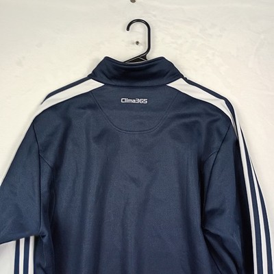 Adidas Clima365 Mens Large Navy Blue 1/4 Zip Pullover Track Jacket
