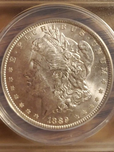 1889 P Morgan Silver Dollar "VAM-33 DBL EAR" MS-61 Uncirculated  90% Silver !