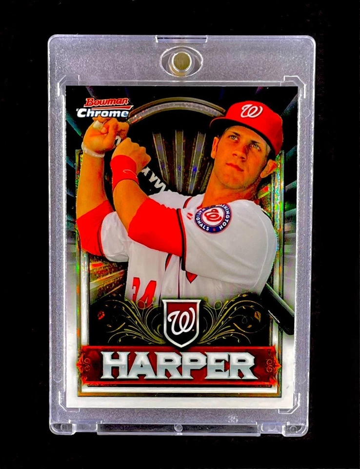 BRYCE HARPER RARO NOVATO REFRACTOR PLATEADO CROMO RC Topps No Automático - PHILLIES Foto 2 de 4