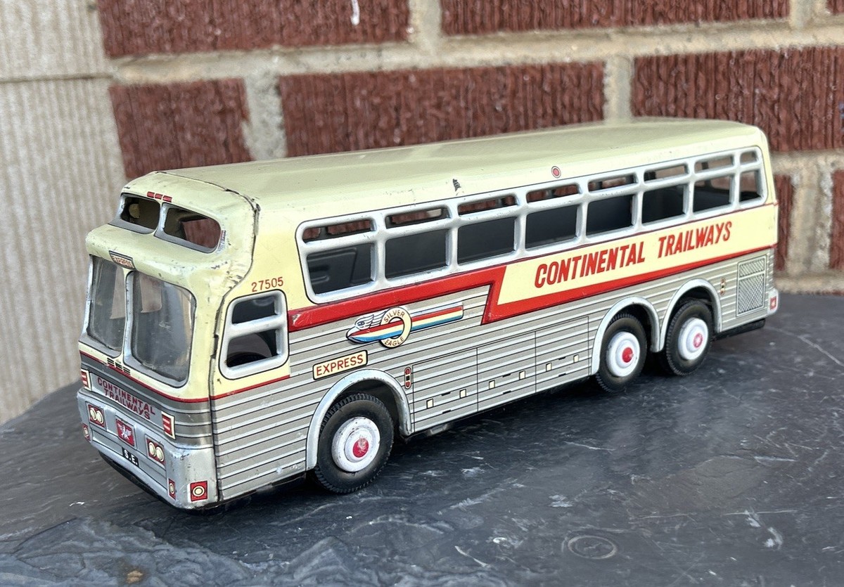 Vtg 1960s Continental Trailways Metal Friction 11 inch Bus Works