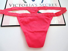 VICTORIA'S SECRET Cotton V-String Thong Panty S M L XL Poppy Red VS FREE SHIP 4 