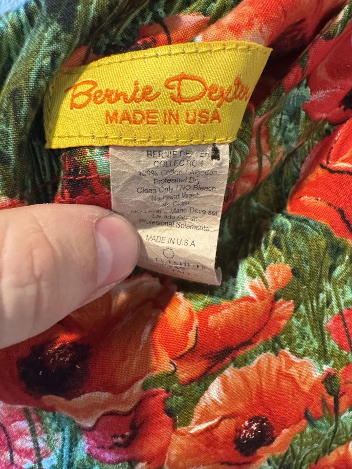 Vestido cisne Bernie Dexter FEITO NOS EUA tamanho M floral papoula - Imagem 3 de 4