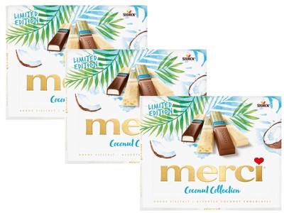 3x merci Finest Selection Coconut Collection Limited 250g Kokos (33,32 EUR/kg)
