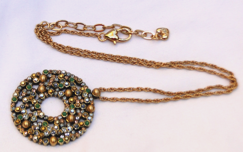 Brighton Crystal Palace Gold Green Crystal Pendant Necklace - Picture 2 of 5
