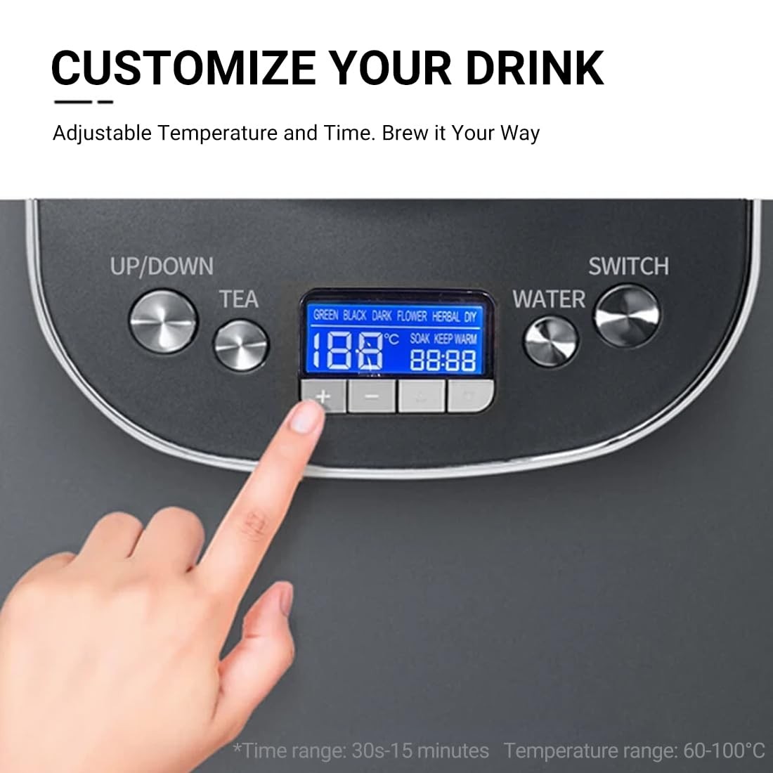 Hot Tea Maker, Glass Electric Kettle with Auto Lift Tea Infuser and Temperatu...