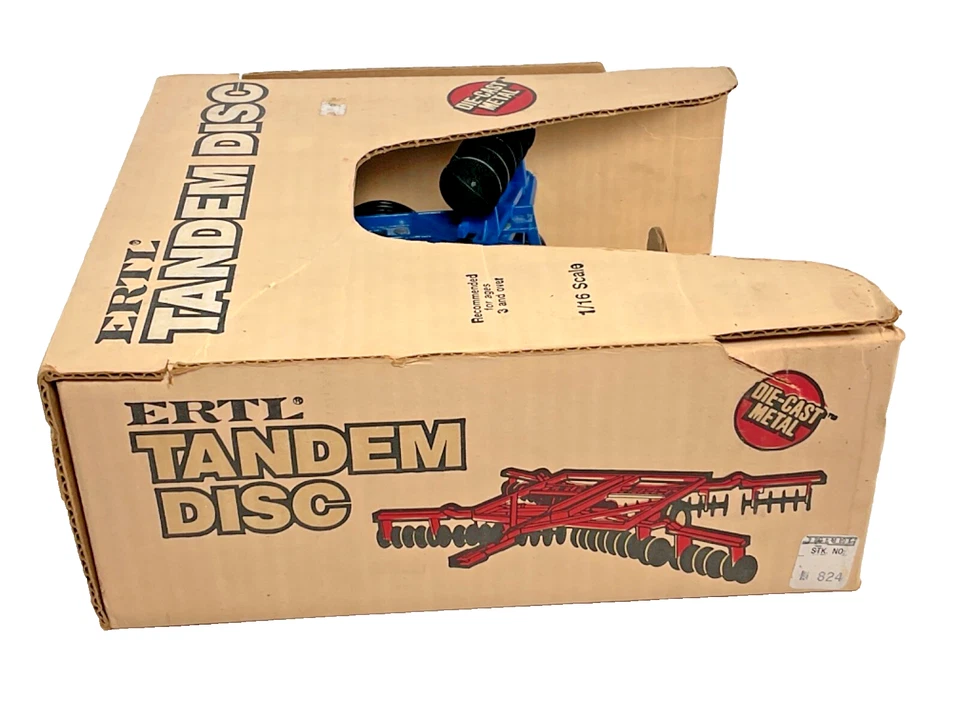 De colección, ERTL 1984, disco tándem, azul, #824, escala 1/16, hecho en Estados Unidos, sin usar, en caja Foto 4 de 4