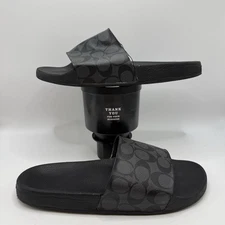 Coach Men’s Black Signature Slide Sandals US 12 Designer