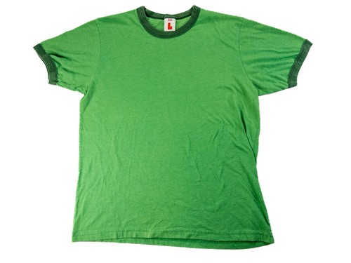 BDG 50/50 USA T-Shirt grün mit grünem Besatz Erwachsene L