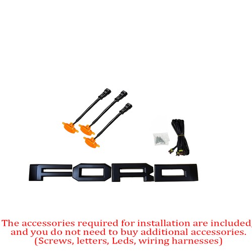 For 2003-2007 Ford E150 E250 E350 Grill Front Bumper Mesh Grille W/LED+Letter - Picture 5 of 15