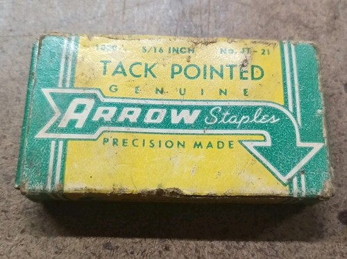Vintage Genuine JT21 Arrow 5/16" Tack Pointed Staples 1000ct