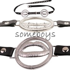 Breast Binder Nipple Stainless Steel Breast BDSM Harness PU Bra Couple Flirting
