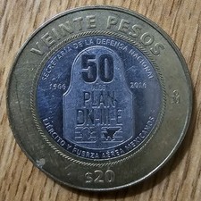 20 Veinte Veinte Pesos México 2016 Conmemorativo 50 Años 1966-2016 Plan DN-III-E