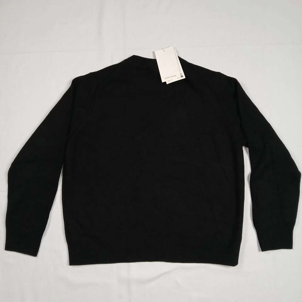 COS Sweater Mens L 100% Cashmere Black Crewneck Pullover Raglan New With Tags - Image 2 of 4