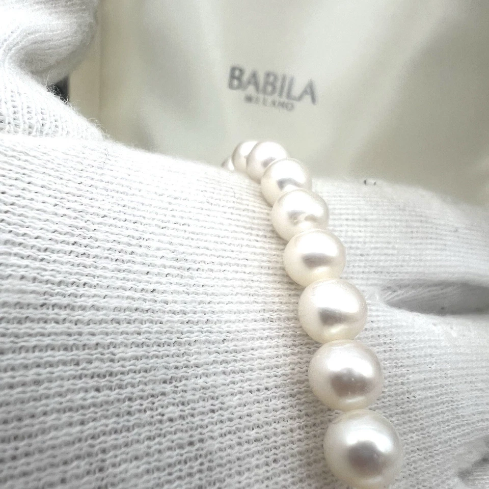 Collana  Babila Milano Girocollo  perle di acqua dolce diam 6,5-7 mm certificate - Immagine 4 di 4