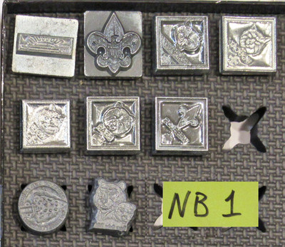 NO Brand Name 3D Leather Stamps Used Scout Logos  No Stamp Numbers Good Conditon