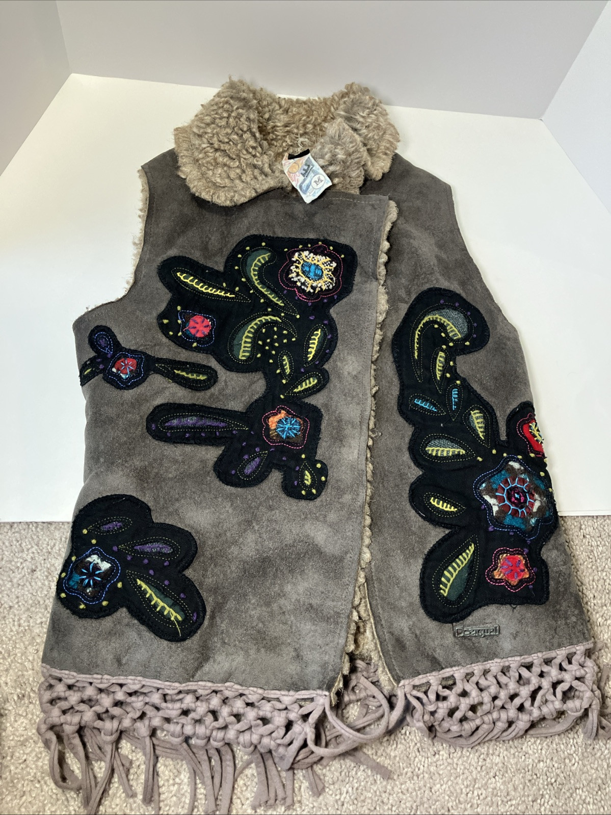 Desigual Women's Fur Waistcoat Jacket Size M