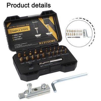 Reliable 23PCS Water Pipe Wire Breaking Remover for Quick Screw Extraction
