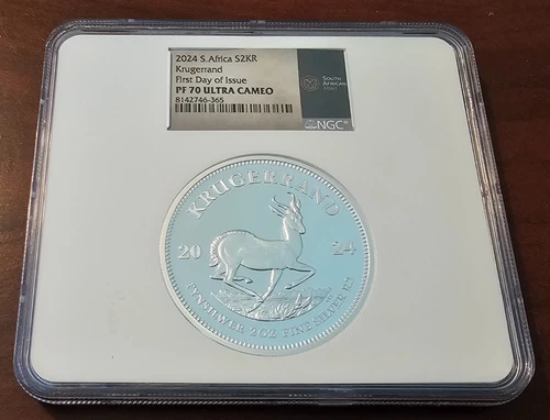 2024 South Africa 2KR Krugerrand 2 oz .999 Silver PF70 Ultra Cameo NGC First Day